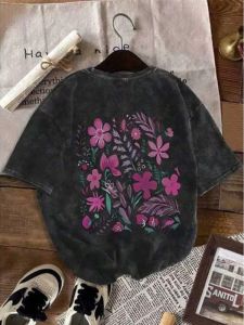 PAZHAOLANG | Large Size American Style Floral Print Short Sleeve T-Shirt