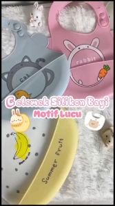 Celemek Makan Bayi Waterproof Silikon Food Grade Baby Bib Slaber BPA Free CJ042