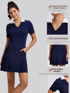 CJLINDF | Retro Sport Tennis Golf Dress A-Line Pocket