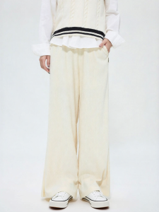 Warrior | Dwarf-friendly Straight Leg Trousers with Drape Corduroy Wide Leg Pants