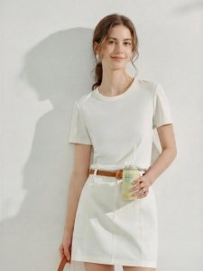 INMAN | Solid Color Regular Short Sleeve T-Shirt