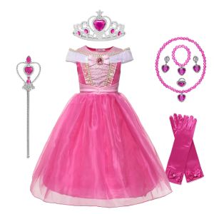 Bé Gái Màu Hồng Đầm Công Chúa Cosplay Aurora Trang Phục Giữa Bắp Chân Chữ A Carnival Sinh Nhật Người Đẹp Ngủ Trong Rừng Trang Phục Quần Áo Trẻ Em