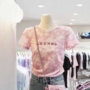 Áo Thun Nữ Tay Ngắn Cổ Tròn Phong Cách Trung Hoa Mới Mùa Hè 2025 Áo Sơ Mi Nhỏ Cải Tiến Bằng Nút Cài Nặng Áo Thun Nữ