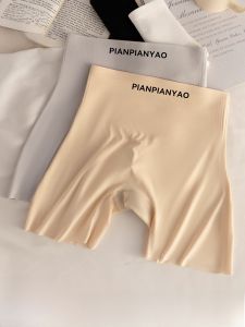 Miiow | Womens Safety Pants Thin Seamless Underwear High Waist Abdomen Control Bottoming Four Flat Angle Pants Summer Anti-Light