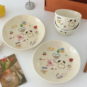 Discover the Charm of Hand-Painted Dishware: A Cute Ceramic Dining Set