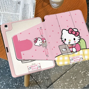 เคส iPad work Kitty Gen11 pink 3-fold Gen10 หมุนได้ 360° Air6/7 for iPad Air5 mini6 mini7