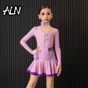AILANGNA | New 2026 Long Sleeve Girls Latin Dance Training Outfit