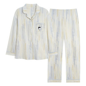 Bộ đồ ngủ MiiOW cho nữ vải cotton thường ngày dáng dài tay quần dài