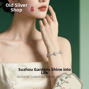 WU YUE JEWELRY | Chinese Traditional Style Silver Bracelet 990 Silver