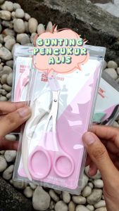 Pencukur alis mata ujung lengkung dan gunting alis alat cukur alis tajam sisir eyebrow stainless 1 set alat 2 in 1 wanita waterproof estetik serbaguna multifungsi