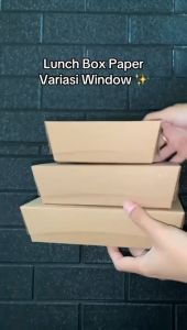 Lunch Box Paper Jendela Medium Box Kotak Box Makanan Jendela Transparan Paper Box Nasi Catering isi 50pcs