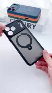 360 Ring Rotating Magnetic Stand Case For iPhone 17 Pro Max 18 16 Pro Holder Wireless Skin Plastic Shockproof Lens Protect Cover