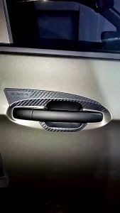 4PC Proton Saga VVT Car Door Handle Cover 3D Carbon Black Door Handle Inner Bowl Trim Protector Car Accessories Door Handle Guard Sticker Anti Scratch Anti Collision Protections Cover Pintu Pemegang Kereta Saga vvt 2016-2021