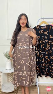 DASTER SUPER JUMBO LD 140 RETSLETING DEPAN MOTIF AZURA KEKINIAN TERBARU DRESS WANITA BIGSIZE BUMIL