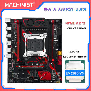 MACHINIST | MACHINIST X99 RS9 Motherboard Optional Xeon E5 2650 V3/ 2670 V3/ 2690 V3 CPU Kit Set LGA2011-3 DDR4 Four Channel RAM NVME M.2