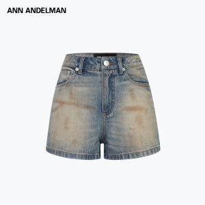 ANN ANDELMAN | Vintage Distressed Dog Print Denim Shorts