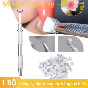 Bộ 50 Dụng Cụ Làm Móng Dạng Mút Dập Họa Tiết Gradient Kèm Cọ Bột Nhũ Bút Chấm Điểm Dành Cho Sơn Gel Dụng Cụ Làm Móng