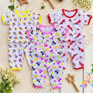 Cotton T-shirt/Pajama Printed Terno For Girls 0-6 Years Old