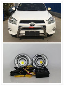 LED Fog Light Assembly For Toyota RAV4 2012 2013 2014 Front Bumper Fog lamp Replacement Angel Eye Daylight Accessories DRL Kit