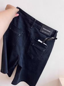 Slimming Five-Quarter Casual Jeans Shorts Womens Outerwear Summer New Style Simple Straight Leg Pants High Waist Denim Fabric