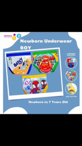 6 Pcs Brief Underwear for Boys Newborn to Toddler Pure Cotton Non Faded Character Prints 1 to 7 Years Old