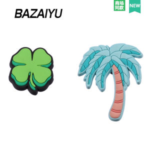 Ba Zi Fish Hole Shoe Accessory Coconut Tree Pattern Shoe Buckle High-End Feelings Suitable for Crocs/Crocs Spring 2025