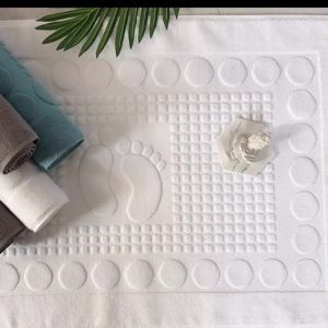 Hotel Floor Towel White Foot Carpet SPA Shower Room Mats 100%Cotton High Quality 50*80cm 32S Anti-slip Blue Bathtub Towels