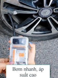 Car pumpMáy bơm lốp máy bơm hơi ô tô điện tử không dây 3 chức năng bơm hơi sạc dự phòng đèn pin Máy bơm hơi bảo hành 12 tg