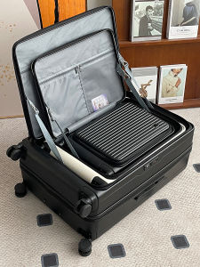 กระเป๋าเดินทางแบบเปิดด้านข้างขนาด 28 นิ้ว ความจุขนาดใหญ่ กระเป๋าเดินทางแบบถือสำหรับผู้ชายและผู้หญิง กระเป๋าเดินทางขนาดเล็กสำหรับเดินทาง