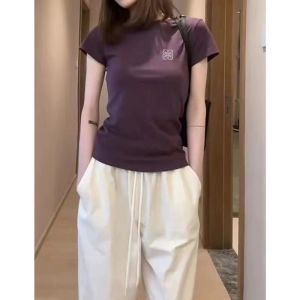 Pure Cotton Short Sleeve T-Shirt Womens Summer Thin New Slimming Design Half Sleeve Body Shirt Upper Body Elegant Commuter Style Printed Slim Fit Cotton Tee