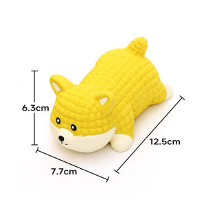 Squeaky Latex Bear Dog Chew Toy Textured Surface Teeth Cleaning Puppy Toy Anti-Anxiety Interactive Pet Squeaky Toy