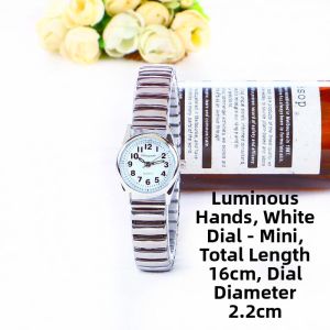 Senior-Friendly Waterproof Watch with Large Numerals and Elastic Spring Steel Strap Luminous