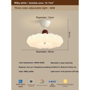 FANZHEN | Creative Pumpkin Bubble French Retro Cream Style Ceiling Light