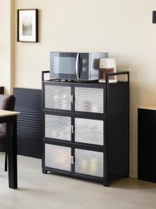 Aluminum Alloy Storage Cabinet Multi-Function Breathable Home Use Living Room Dining Room Sideboard Simple Kitchen Cabinet
