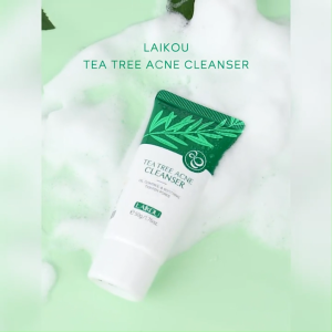 Sữa Rửa Mặt Tràm Trà LAIKOU Tea Tree Acne Cleanser Tuýp 50g – Tạo Nhiều Bọt Mịn Giúp Làm Sạch Sâu Lỗ Chân Lông Kiềm Dầu Nhờn Ngăn Ngừa Mụn