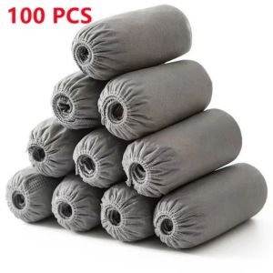 100PCS Disposable Shoe Covers Dustproof Non-woven Non-slip Booties Shoe Cover for Students Adults Household Workplace Foot Cover