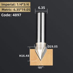 HUHAO | Slotting And Edge Shaping Woodworking Milling Cutter V-Shape 90 Degree Round Base
