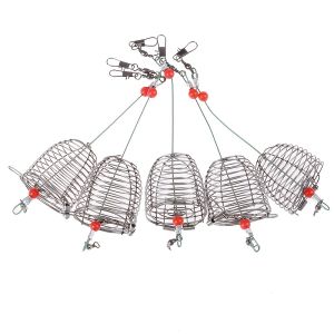 Bộ 5 Lồng Mồi Câu Cá Bằng Thép Không Gỉ Lồng Kim Loại Làm Tổ Thiết Bị Phụ Kiện Dụng Cụ Câu Cá