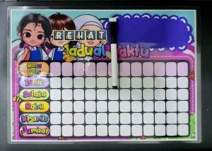 JADUAL WAKTU KELAS BOLEH GUNA BANYAK KALI / REUSEABLE TIMETABLE / LAMINATED TIMETABLE / JADUAL WAKTU LAMINATED A4