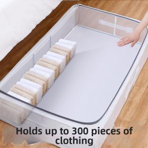 ZHANGRONGTU | Flat Collapsible Clothing Storage Box Transparent