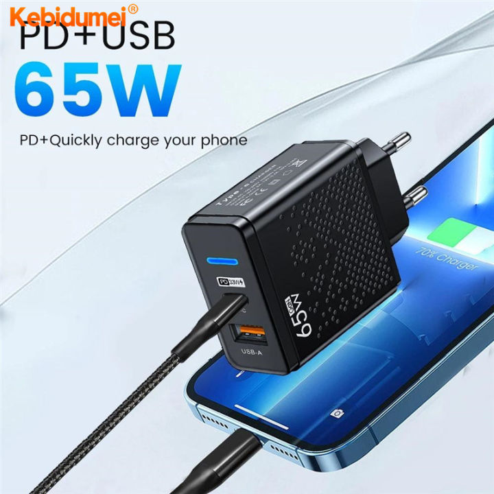 Kebidumei 65W USB C Charger USB Type C Mobile Phone Charger PD QC 3.0 ...