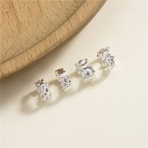 สร้อยข้อมือ DIY ห่วงโลหะผสมเงิน S999 รูปหัวใจ ลูกปัดลูกกลม สตรีทแฟชั่น เครื่องประดับ ลูกปัดห่วงโลหะผสมเงิน S999