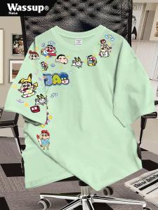 Azure Pure Cotton Short Sleeve T-Shirt Baby Boy and Girl Summer Best Selling Crayon Xiaoxin Stylish Print Classy Couples Tops