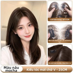 SHANGBEIER | Tóc Giả Phủ Xám Tăng Thể Tích Trán Cao Nhẹ Nhàng Tự Nhiên
