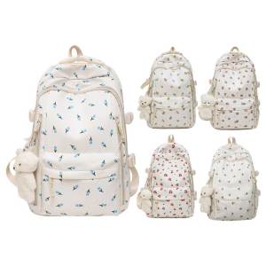 Cô gái tuổi teen ba lô đi học hoa và du lịch dễ thương và chức năng bookbag trong màu sắc tươi sáng