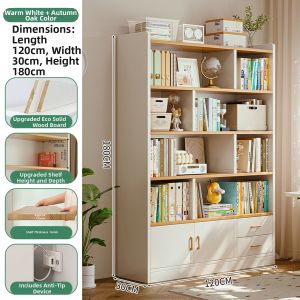 Kids Solid Wood Eco-Board Multi-layer Floor Standing Bookshelf Cabinet