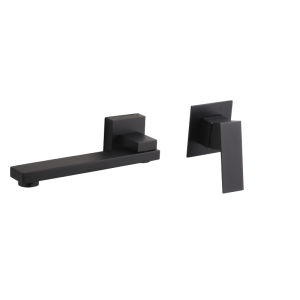 BANGPU | Wall-mounted Waterfall Basin Faucet for Bathtub with Hot and Cold Mixing Full Copper Black