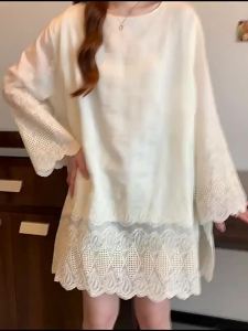 AIYITI | Autumn Embroidery Lace Large Size Loose Top