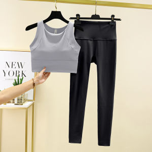 Integrated Yoga Fitness Sports Womens Suit Anti-shock Running High Sensation Spring Summer New Model Long Sleeve Trousers