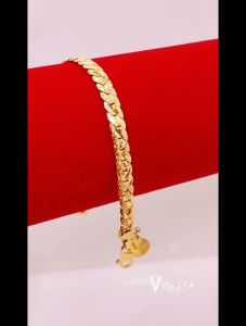 [VJ]Cop916 Bracelet "Curb Sand" Adults 999.9 Bangkok Gold Plated Bracelet *Persist916 <CS03><Rantai Tangan Dewasa Pasir>